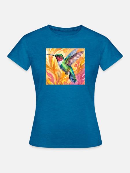 Kolibri - Frauen T-Shirt - Antikblaues Saphir meliert