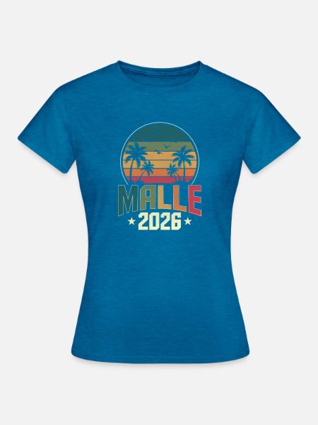 Malle 2026 - Frauen T-Shirt - Antikblaues Saphir meliert