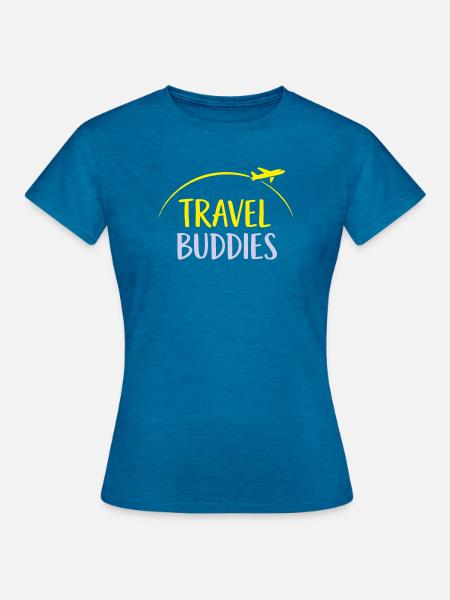 Travel buddies - Frauen T-Shirt - Antikblaues Saphir meliert