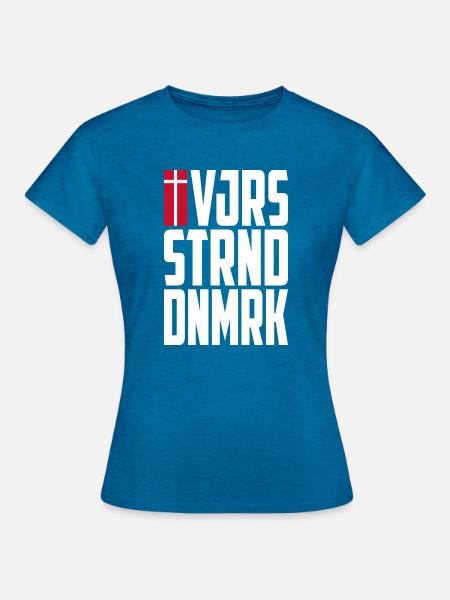 Vejers Strand Dänemark - Frauen T-Shirt - Antikblaues Saphir meliert