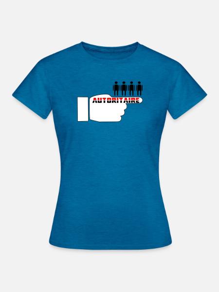 Autoritäre Faust - Frauen T-Shirt - Antikblaues Saphir meliert