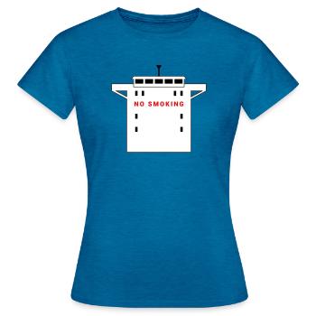 INTERDICTION DE FUMER - Absence de fumée Sécurité du navire - T-shirt Femme - bleu saphir antique chiné - Devant - AI Model Female 172 dark (172cm)
