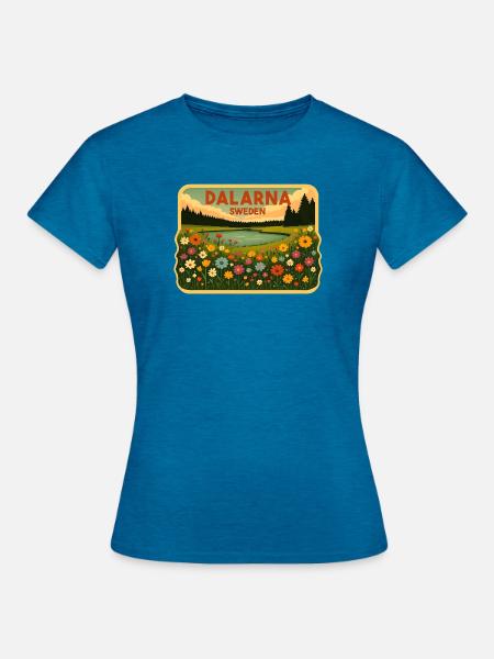 Dalarna Schweden - Frauen T-Shirt - Antikblaues Saphir meliert