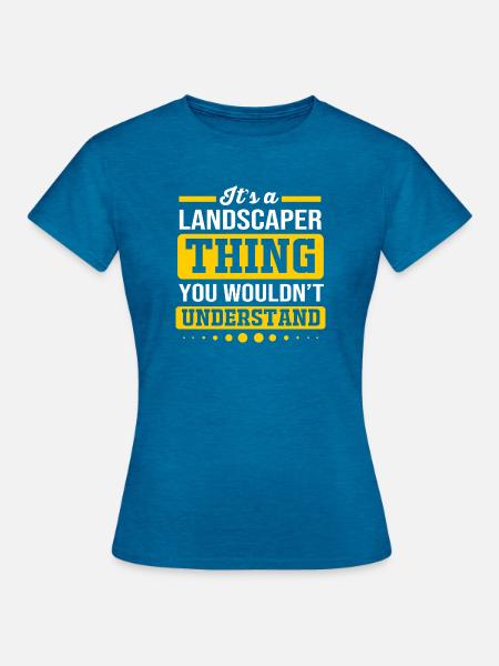 Landschaftsgärtner - Frauen T-Shirt - Antikblaues Saphir meliert