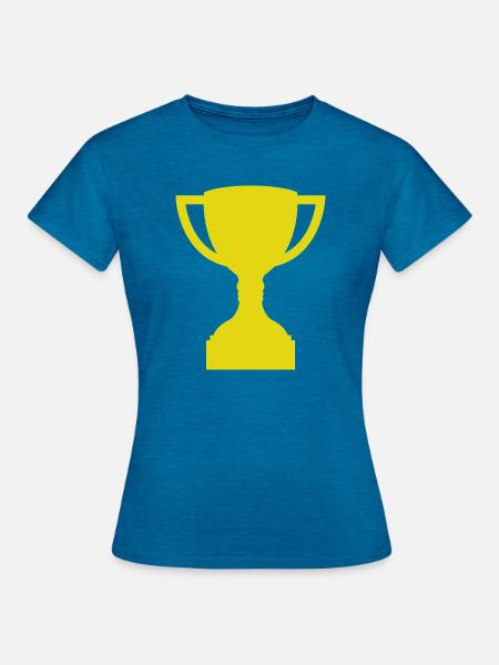 Trophäe - Frauen T-Shirt - Antikblaues Saphir meliert