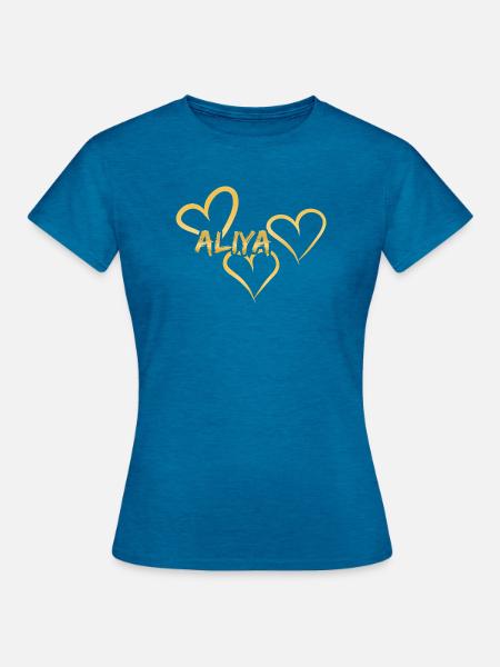 Aliya - Frauen T-Shirt - Antikblaues Saphir meliert