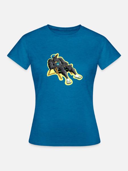 Die Ruhe des Kriegers - Frauen T-Shirt - Antikblaues Saphir meliert