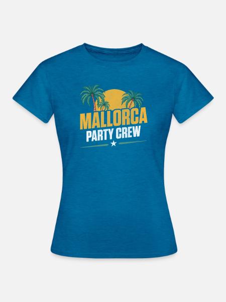 Mallorca Party Crew - Frauen T-Shirt - Antikblaues Saphir meliert