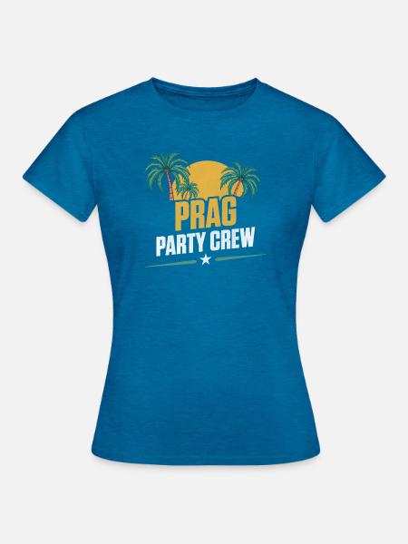 Prag Party Crew - Frauen T-Shirt - Antikblaues Saphir meliert
