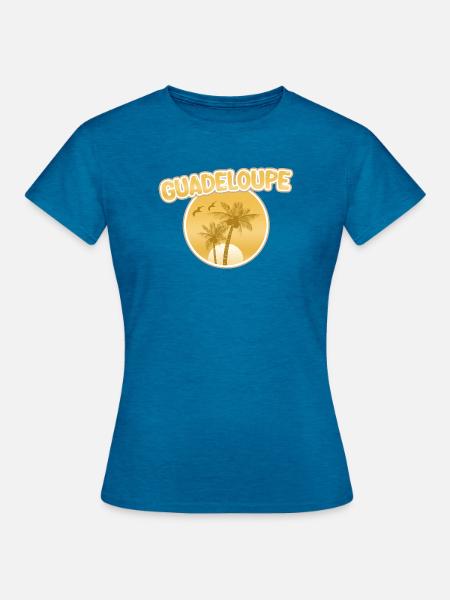 Strand Guadeloupe - Frauen T-Shirt - Antikblaues Saphir meliert