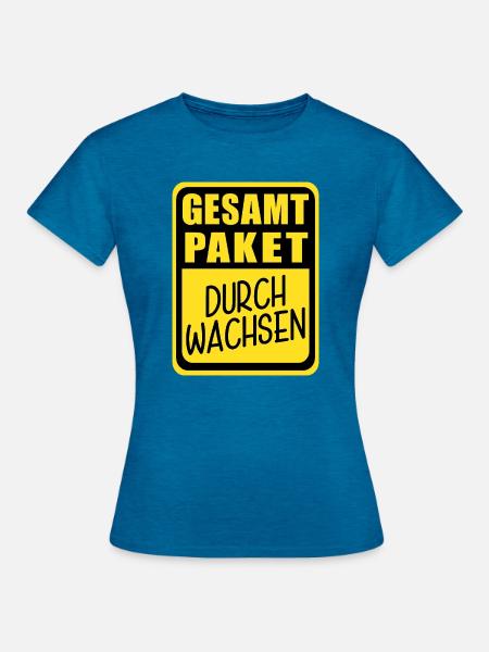 Lustiges Gesamtpaket Durchwachsen - Frauen T-Shirt - Antikblaues Saphir meliert