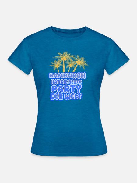 Urlaubsregion Bamburgh - Frauen T-Shirt - Antikblaues Saphir meliert