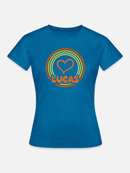 Lucas - Frauen T-Shirt - Antikblaues Saphir meliert