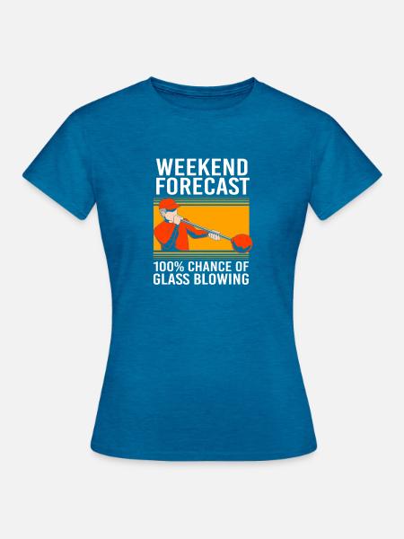 Glas Glasbläser - Frauen T-Shirt - Antikblaues Saphir meliert