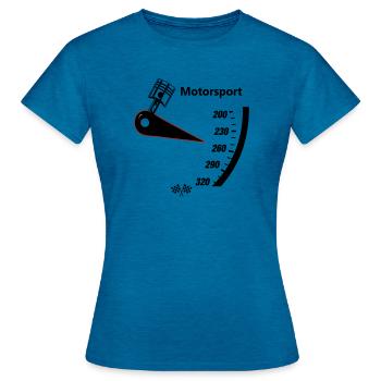 Motorsport Tacho - Frauen T-Shirt - Antikblaues Saphir meliert - Vorne - AI Model Female 172 dark (172cm)