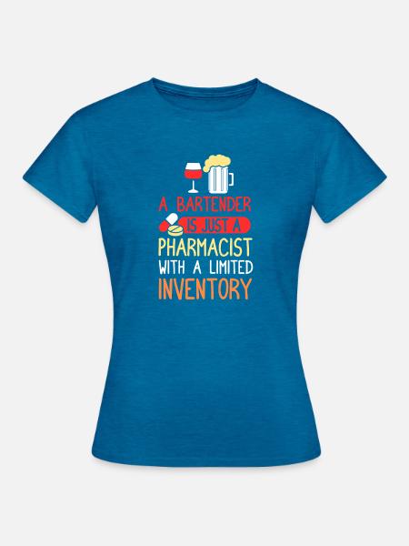 Barkeeper Kellner bartender Barmann - Frauen T-Shirt - Antikblaues Saphir meliert