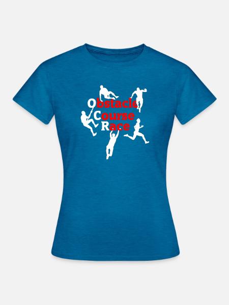 OCR Chaos – Obstacle Action Design - Frauen T-Shirt - Antikblaues Saphir meliert