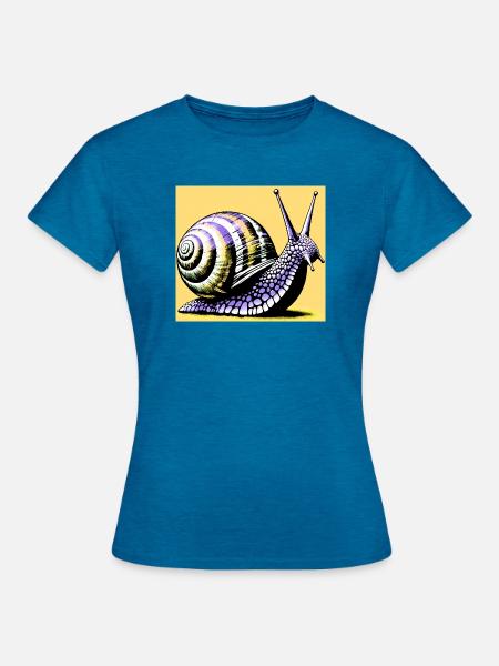 Schnecke - Frauen T-Shirt - Antikblaues Saphir meliert