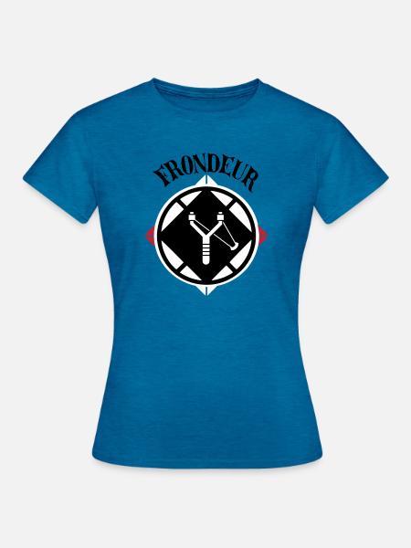 Slinger-Emblem - Frauen T-Shirt - Antikblaues Saphir meliert