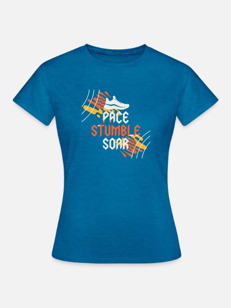 Geschwindigkeit und städtischer Schwung - Frauen T-Shirt - Antikblaues Saphir meliert