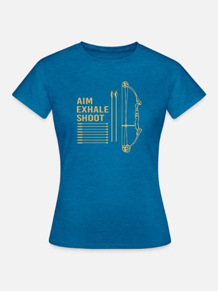 Bogenschütze Bogen Bogenschießen - Frauen T-Shirt - Antikblaues Saphir meliert