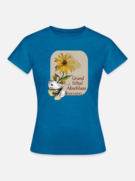 Schulabschluss 2026 - Frauen T-Shirt - Antikblaues Saphir meliert