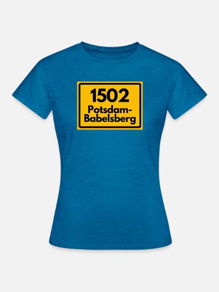 ALTE POSTLEITZAHL 1502 POTSDAM-BABELSBERG - Frauen T-Shirt - Antikblaues Saphir meliert