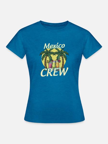 Mexiko Crew - Frauen T-Shirt - Antikblaues Saphir meliert