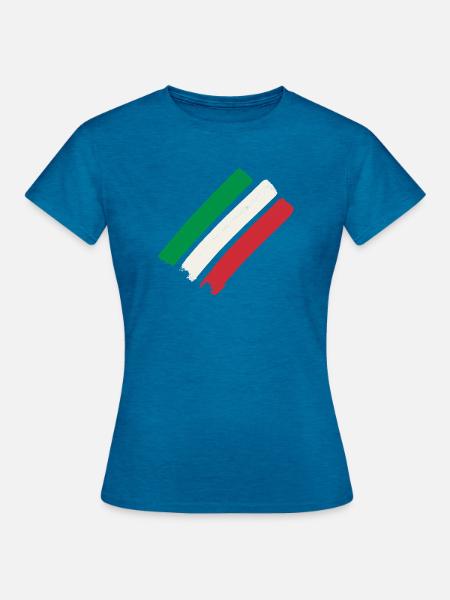 Italien Streifen - Frauen T-Shirt - Antikblaues Saphir meliert