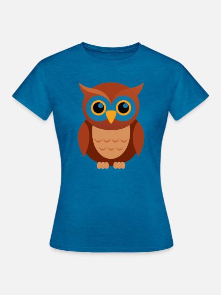 Baby Owl - Frauen T-Shirt - Antikblaues Saphir meliert