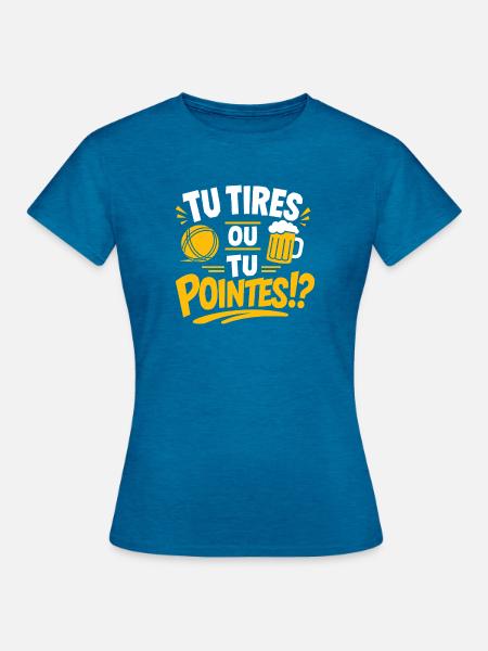 Du schießt oder du zeigst - Frauen T-Shirt - Antikblaues Saphir meliert