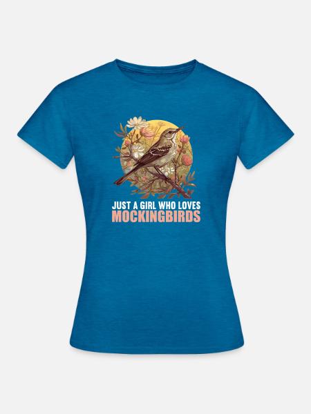 Spottdrosseln Spottdrossel - Frauen T-Shirt - Antikblaues Saphir meliert