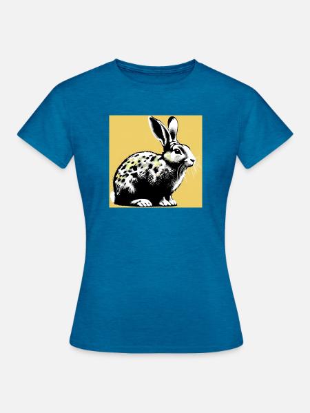 Kaninchen - Frauen T-Shirt - Antikblaues Saphir meliert