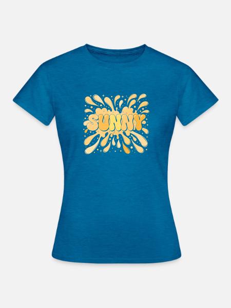 Summer Splash Glow - Frauen T-Shirt - Antikblaues Saphir meliert