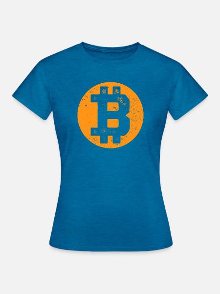 Bitcoin - Plan B - Krypto Geschenk - Frauen T-Shirt - Antikblaues Saphir meliert