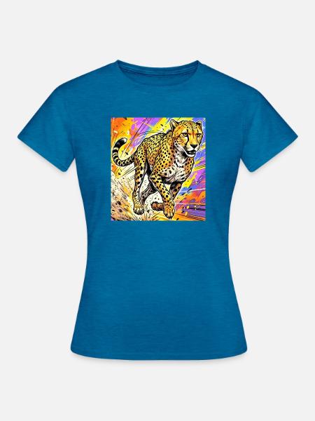 Gepard - Frauen T-Shirt - Antikblaues Saphir meliert