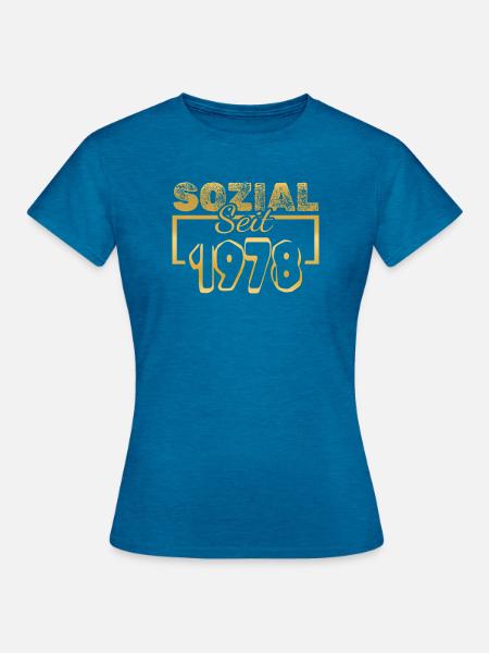 1978 - Frauen T-Shirt - Antikblaues Saphir meliert