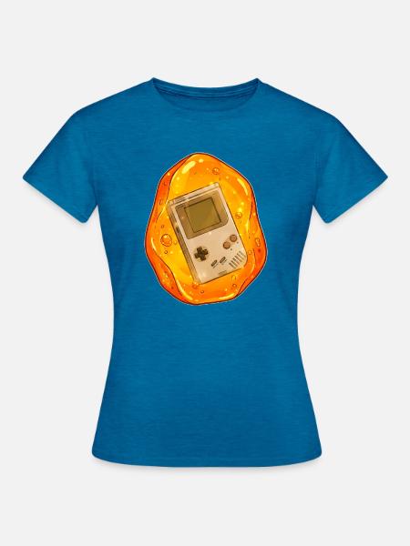 Game Boy versunken in Bernstein - Frauen T-Shirt - Antikblaues Saphir meliert