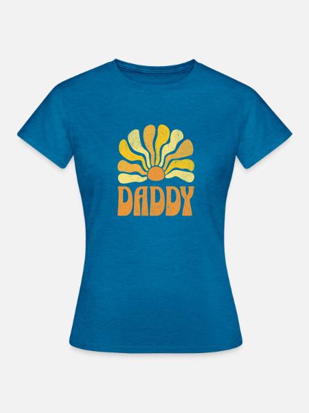 Daddy Retro - Frauen T-Shirt - Antikblaues Saphir meliert