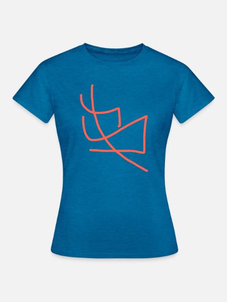 Abstrakter B - Frauen T-Shirt - Antikblaues Saphir meliert