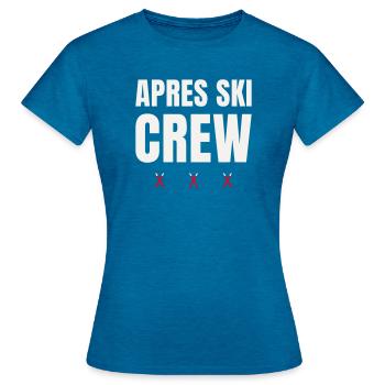 Après Ski Crew Wintersport Ski Gruppe Partnerlook - Frauen T-Shirt - Antikblaues Saphir meliert - Vorne - AI Model Female 172 dark (172cm)