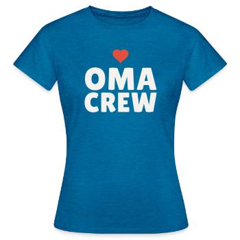 Grandma Crew Grandmother Heart Gift Mother's Day Team - Women's T-Shirt - antique blue sapphire heather - Front - AI Model Female 172 dark (172cm)