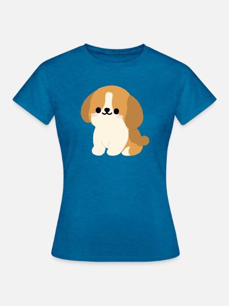 Charmanter Spaniel - Frauen T-Shirt - Antikblaues Saphir meliert