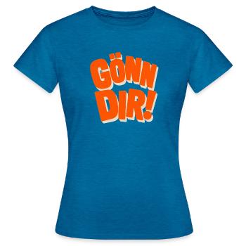 Gönn Dir! - Frauen T-Shirt - Antikblaues Saphir meliert - Vorne - AI Model Female 172 dark (172cm)