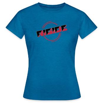 starr - Frauen T-Shirt - Antikblaues Saphir meliert - Vorne - AI Model Female 172 dark (172cm)