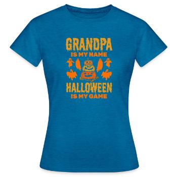 Halloween Grand-père est mon nom Halloween est mon jeu - T-shirt Femme - bleu saphir antique chiné - Devant - AI Model Female 172 dark (172cm)