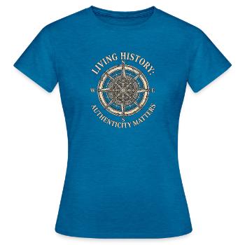 Histoire germanique du Moyen Âge - T-shirt Femme - bleu saphir antique chiné - Devant - AI Model Female 172 dark (172cm)