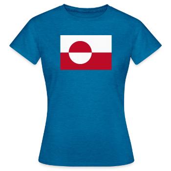 Grönländische Flagge – grönländische Flagge - Frauen T-Shirt - Antikblaues Saphir meliert - Vorne - AI Model Female 172 dark (172cm)