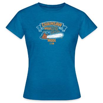 Chainsaw fashion wood making lumberjack woodsman - Women's T-Shirt - antique blue sapphire heather - Front - AI Model Female 172 dark (172cm)