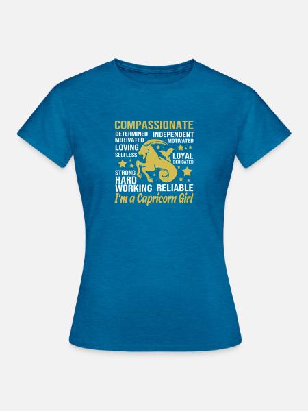 Sternzeichen Steinbock - Frauen T-Shirt - Antikblaues Saphir meliert